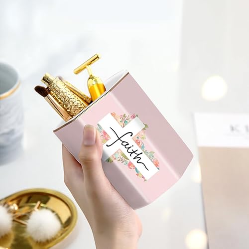 Vista 204 de WAVEYU - Portalápices bonito para escritorio, decoración de escritorio para niñas y mujeres Flor negra