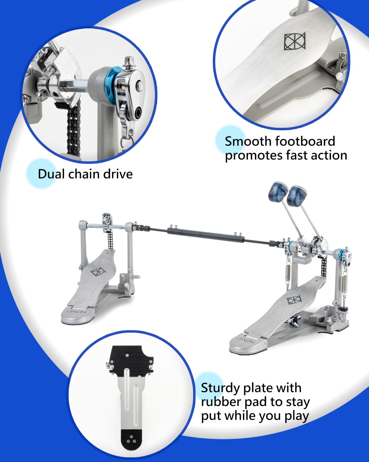 Amazon.com: DIXON Precision 200 Double Bass Drum Pedal (PPP2D
