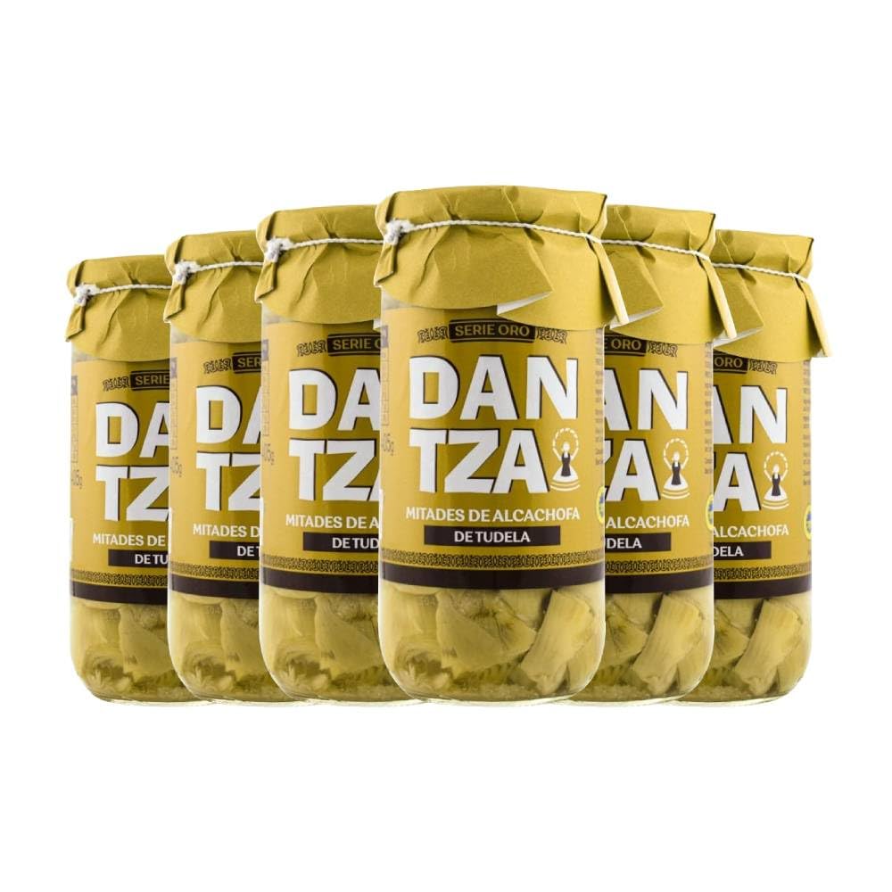 Alcachofas en mitades de Tudela Dantza 660 g pack de 6 frascos