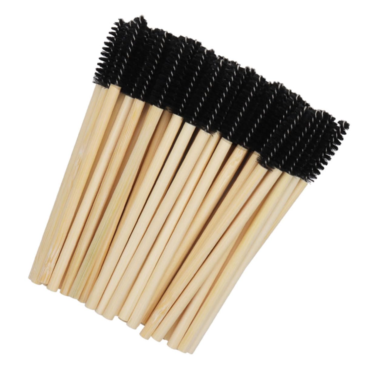 Baluue 100pcs Disposable Mascara Wands Eyelash Eyebrow Brush Set Makeup Applicator Wand Spiral Brush Head Keep Makeup Clean and Neat