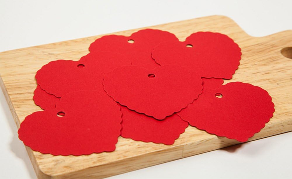 200pc Peach Heart Shape Kraft Paper Tags - Image 5