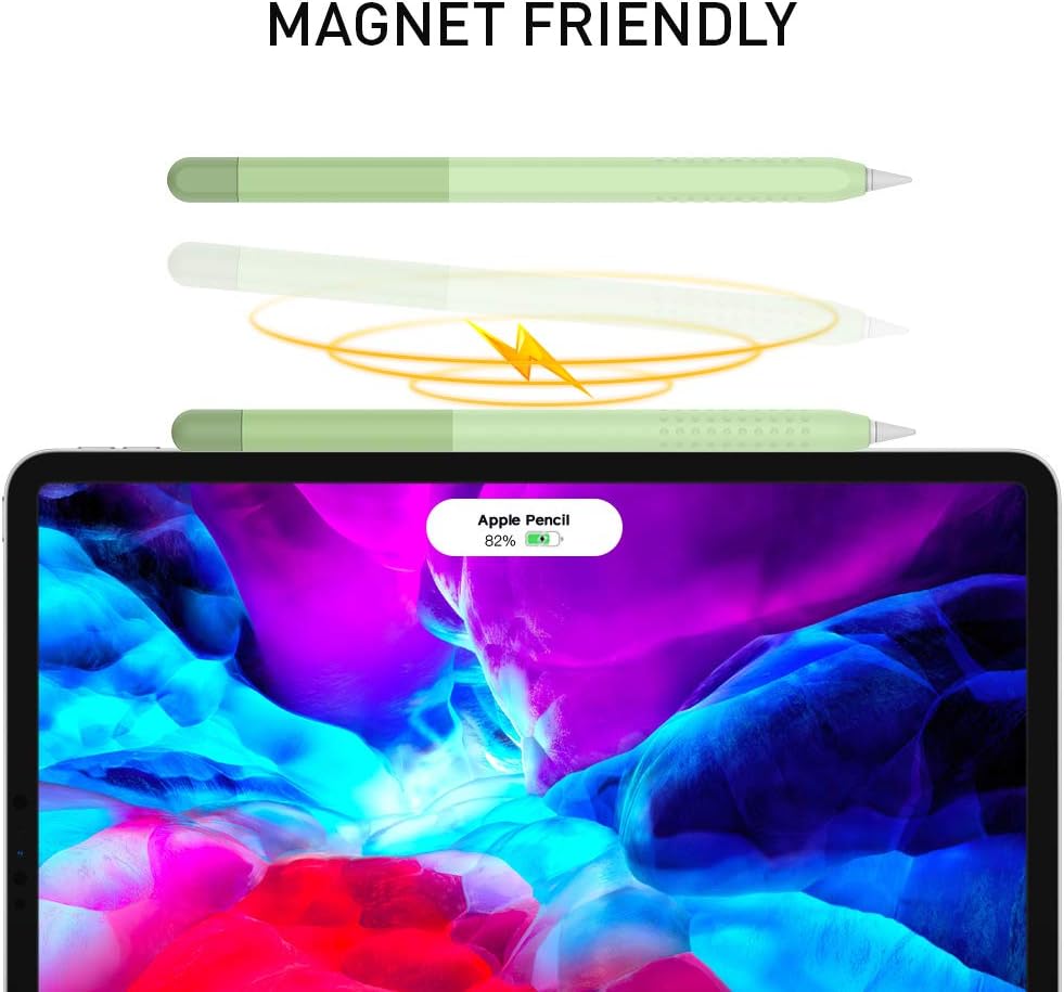 Delidigi Gradient Color Sleeve Case Grip Silicone Protective Cover Accessories Compatible with Apple Pencil 2nd Generation (Green)