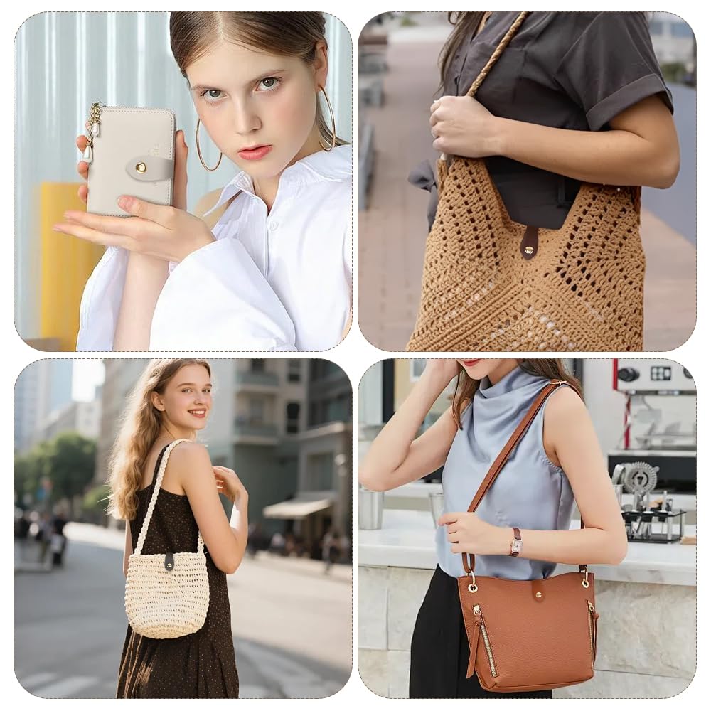 10 Juegos Hebillas de Cuero para Bolsos,Cierres para Bolsos de Crochet, Cierre Bolso Ganchillo,Hebillas de Presion,Leather Buckle para Cartera, Chaqueta, Cuaderno, Manualidades-5 Colores