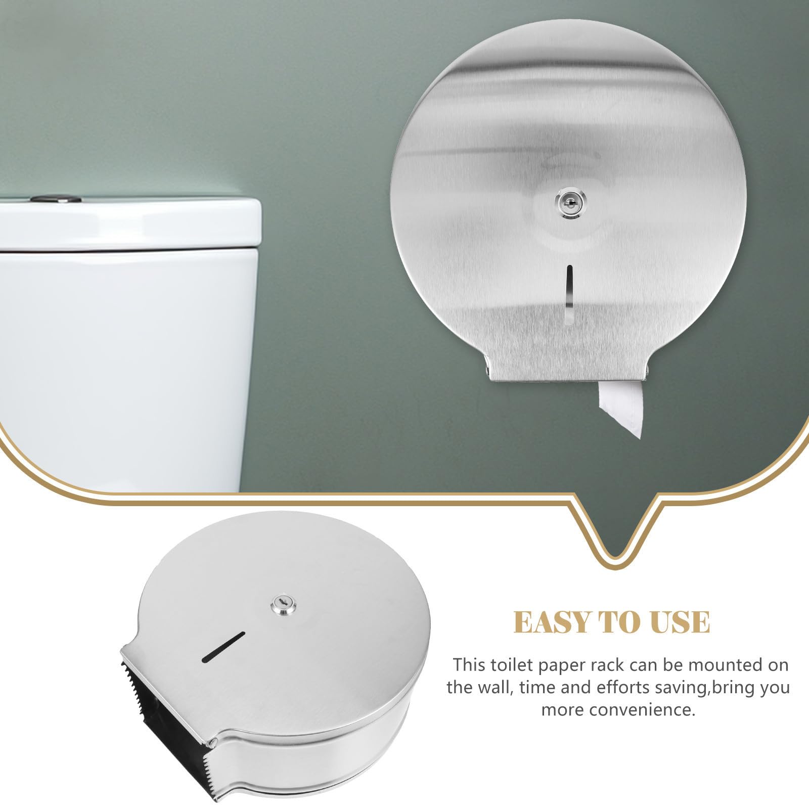 Kisangel Portarrollos Moderno y Minimalista de Acero Inoxidable de Papel Higiénico Resistente Capacidad Fuerte para Baño Doméstico y Hotel