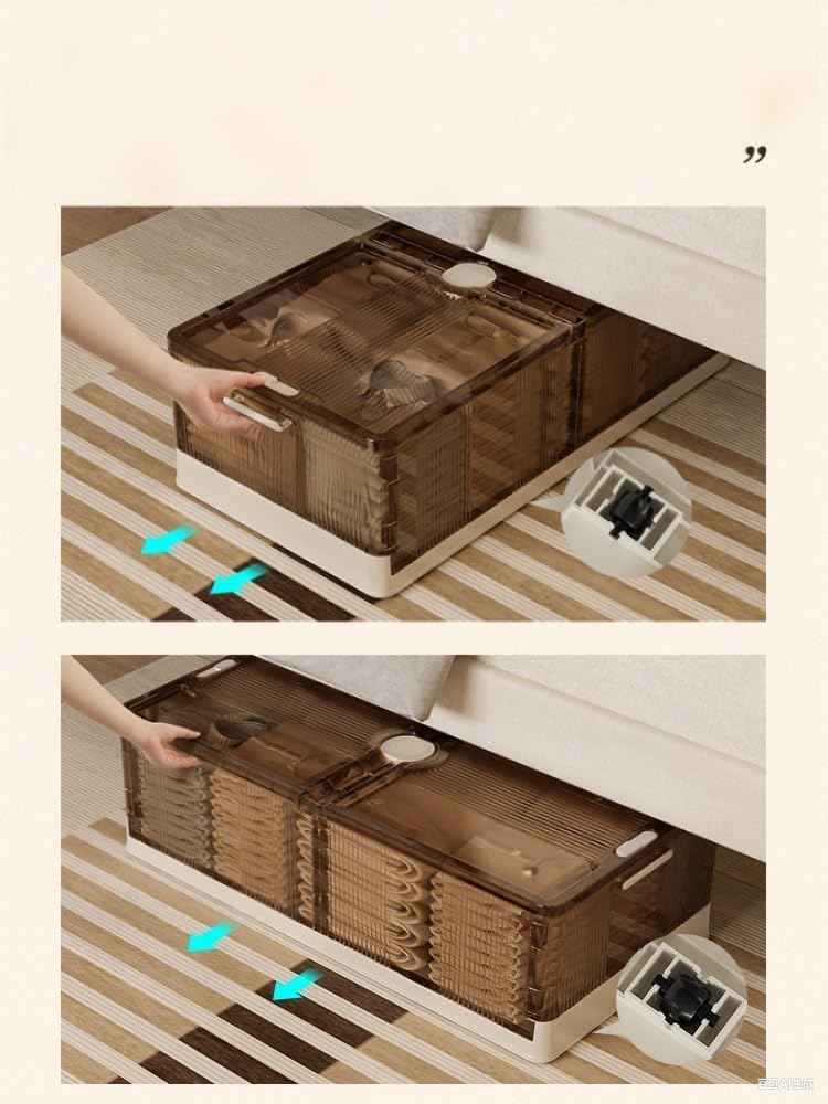 Große Unterbett-Aufbewahrungsboxen, Kunststoff, faltbar, mit Deckel, staubdicht, Unterbettkommode, Organizer für Kleidung, Bettdecken, Decke, Bettwäsche, 100 x 50 x 25 cm, Grau, 2 Stück