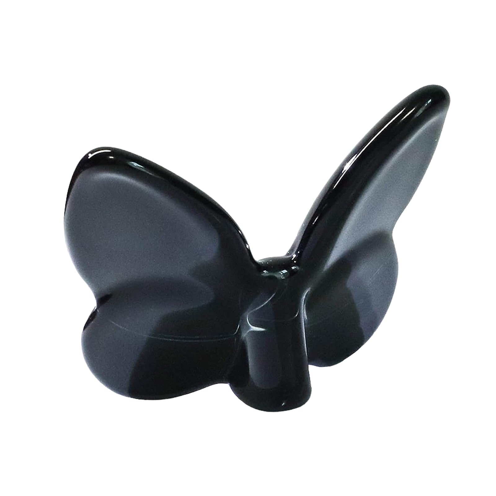 Butterfly Crystal Figurines, Crystal Butterfly Ornament, Glass Butterfly Ornament for Wedding Christmas Party Decor, Crystal Animal Collectible for Butterfly Enthusiasts and Collectors (Black)