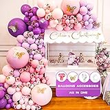 💝Einfache Bedienung - Das doppelschichtige Ballon-Bogen-Set in Pastellpurpur und Pink ist sehr einfach zu montieren. Wir bieten bereits 16-Fuß-Ballonstreifen, Ballonbänder und Ballonbindungsknoten an, mit denen Sie Ballongirlanden oder -bögen herstellen können. Blasen Sie Ihre Ballons auf und befestigen Sie sie am Ballonstreifen. 3D-Schmetterling klebt an der Oberfläche des Ballons, eine sehr gute, einzigartige und romantische Party.