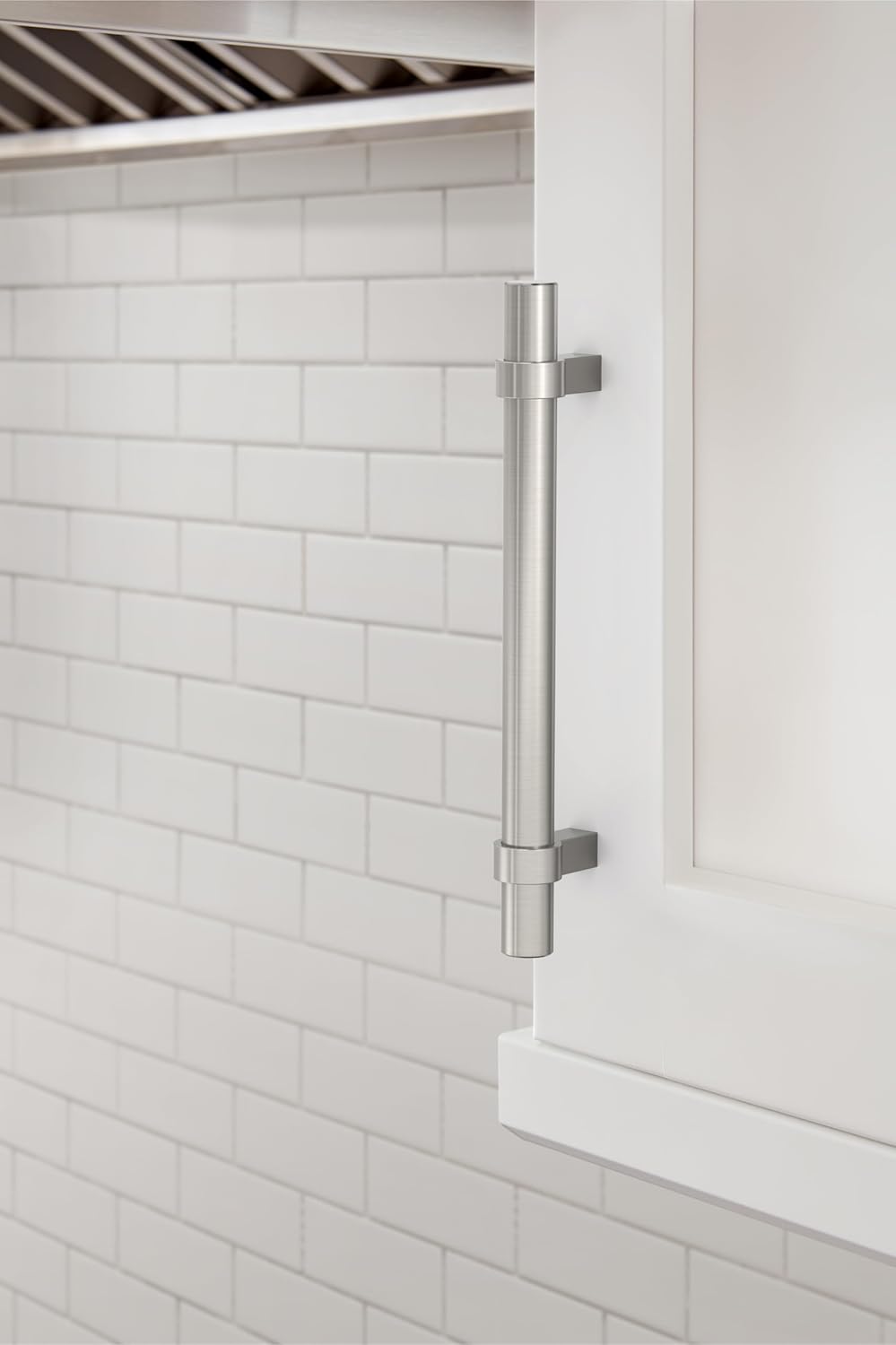Amerock Central 5-1/16 inch (128mm) Center-to-Center Satin Nickel Cabinet Pull - 10 Pack