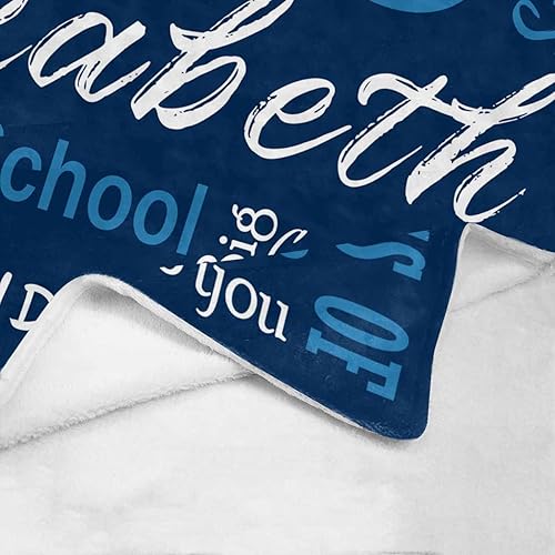 Miniatura 4 de Decoraciones de graduación 2023, manta de regalo para ella, él, felicitaciones 2023, azul oscuro, manta de graduado con nombre personalizado,