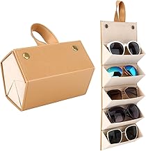 2V BROTHERS Sunglasses Organizer with 5 Slots Foldable Storage Box Portable EyeGlasses Organizer for Men & Women- Multi colour