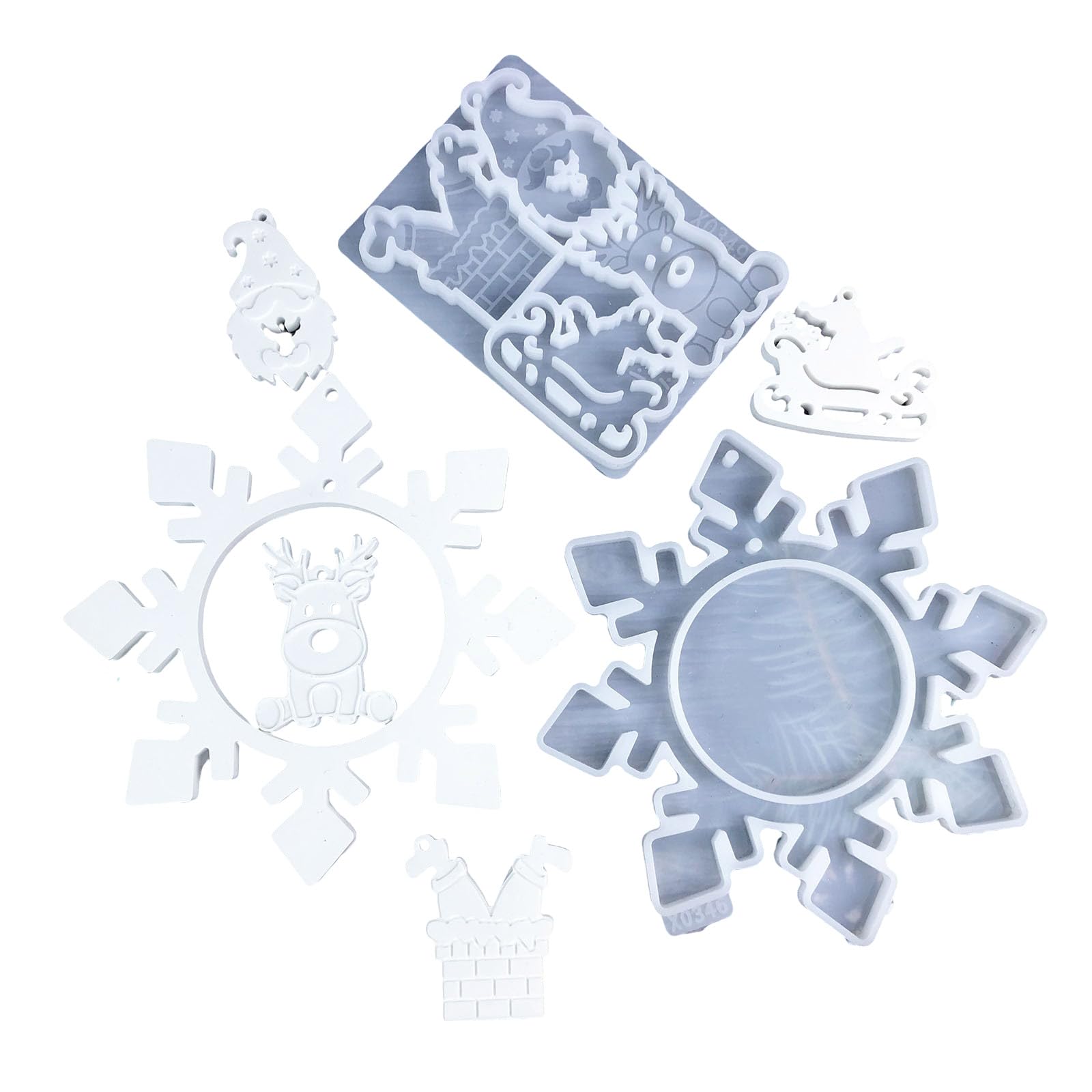 2 pz/set albero di Natale appeso ornamento resina epossidica silicone fiocco di neve ciondolo stampo gioielli fatti a mano strumento