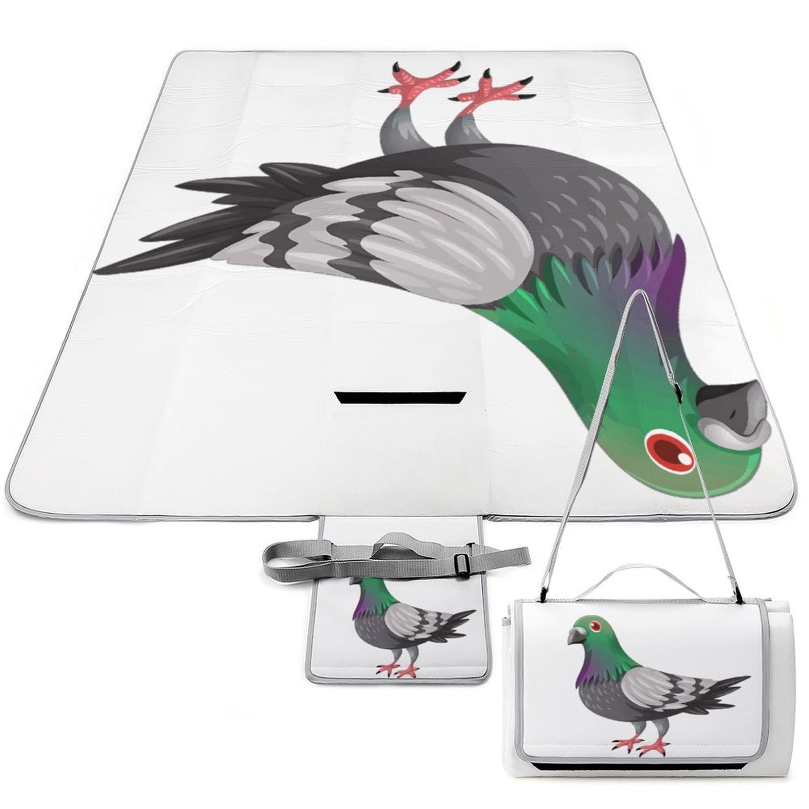 Couverture de pique-nique pigeon pliable tapis de camping imperméable 148 x 148 cm pour extérieur