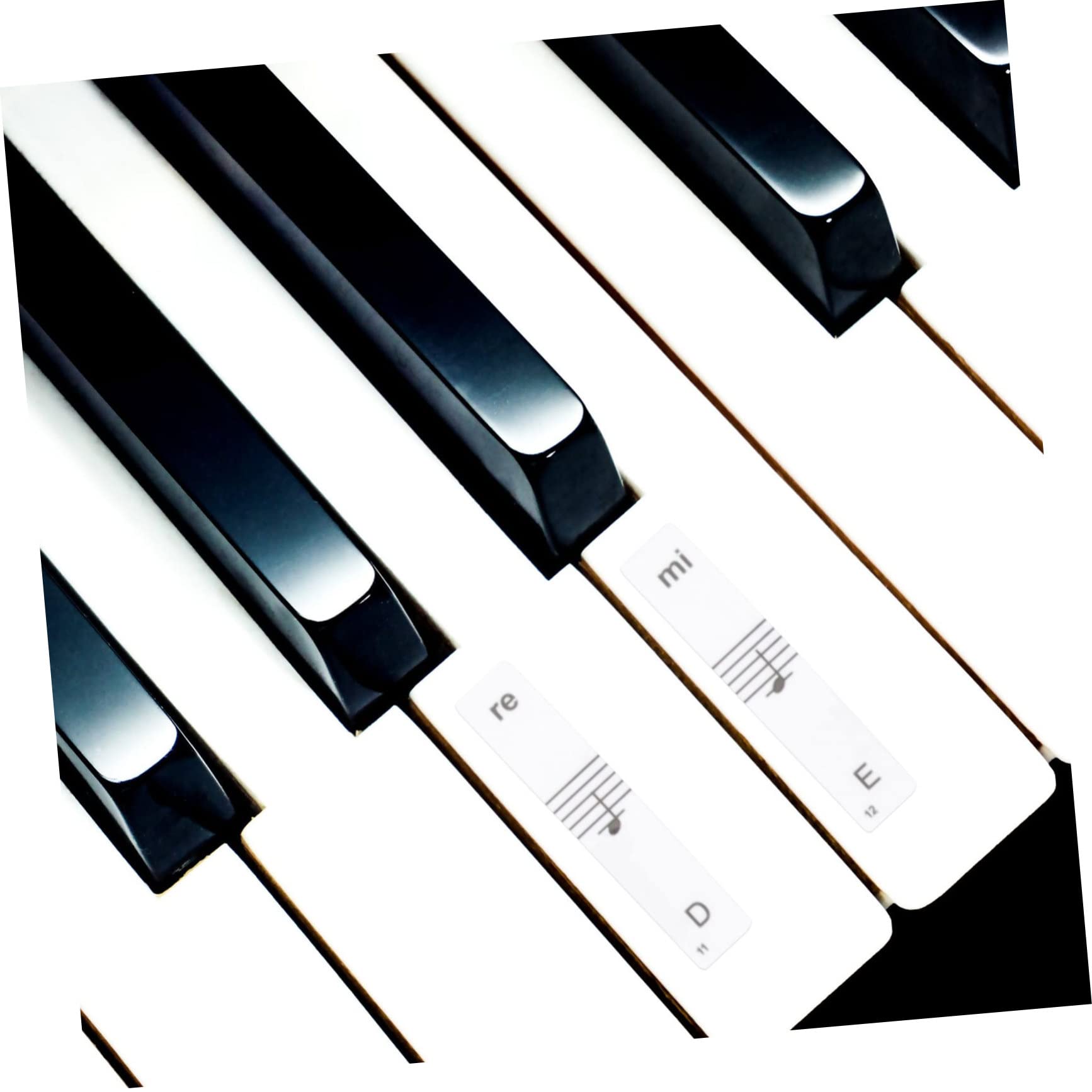 FAVOMOTO Easy Apply Piano Sticker Keyboard Decal for Piano Beginner 2 Pack Staff