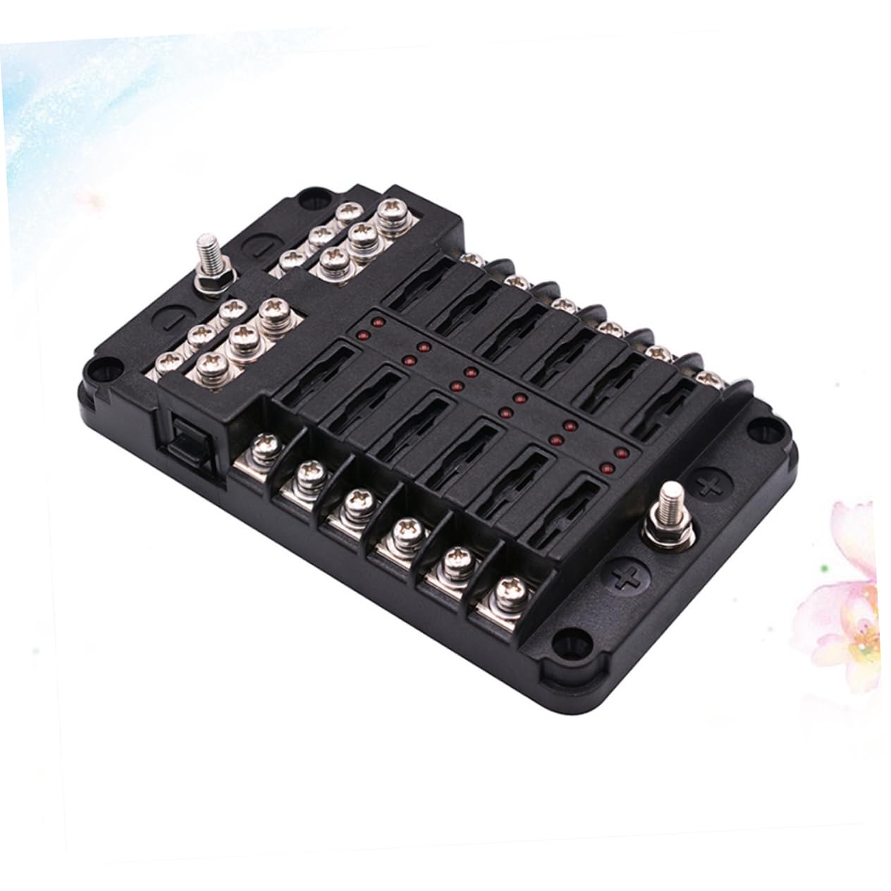 Universal 12 Way Fuse Box with Indicator Light Waterproof Car Fuse Holder for Automotive Circuit Compatible with RV Bus and Boat Wiring