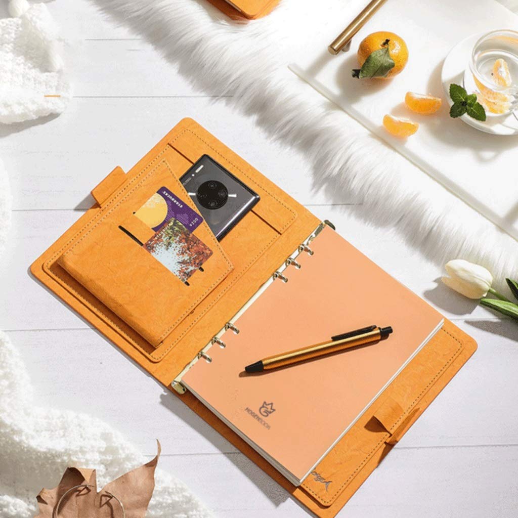Journal épais Bloc de métal en métal en métal en Vrac Peut remplacer Le Notes de Notes intérieure Notepad A5 Simple Business Manuel Meeting Diary (Color : Yellow)