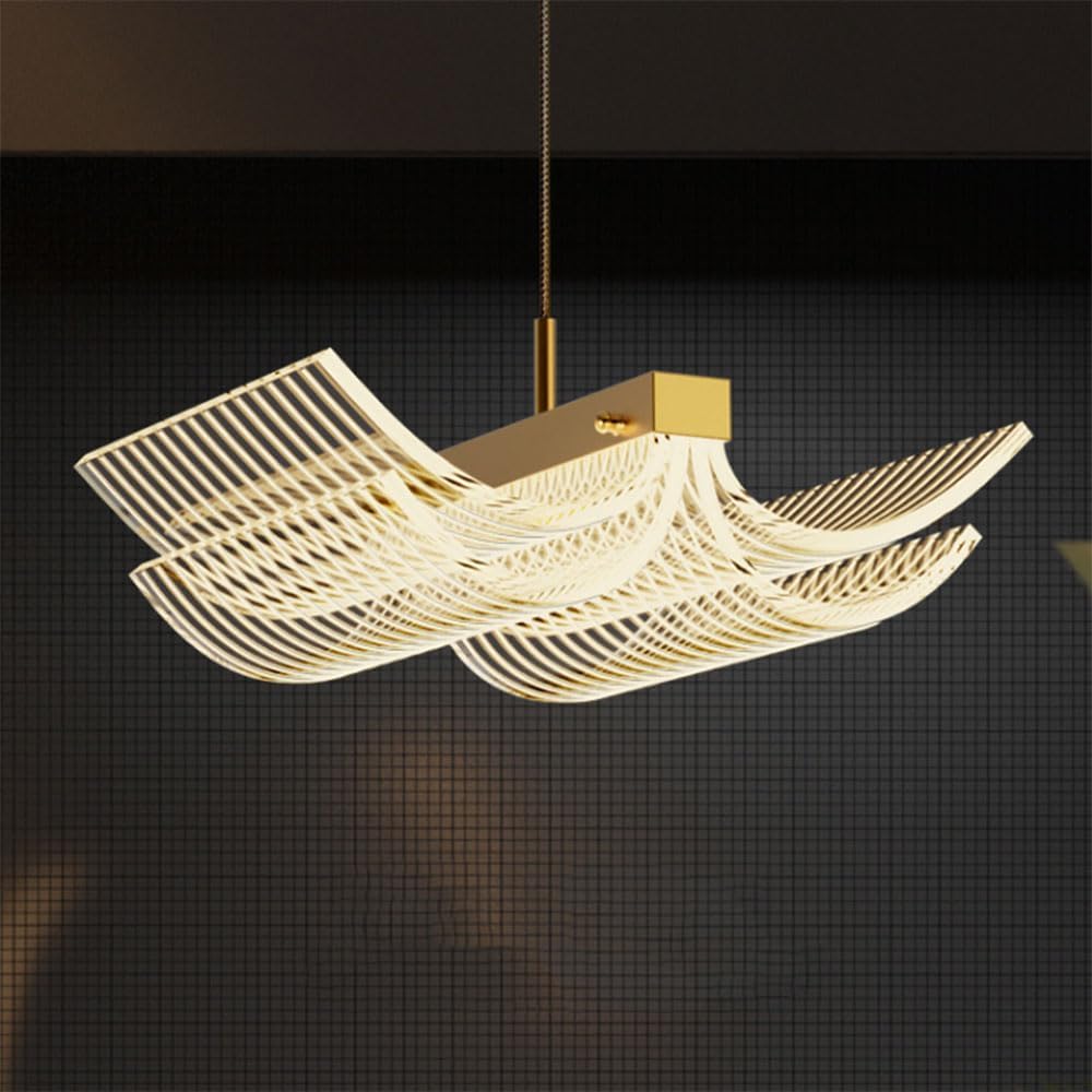 HYJAUSXB LED Chandelier 10W Home Decor Gold Pendant Light 23CM Small Hanging Lamp Dimmable Modern Fixture,for Living Room
