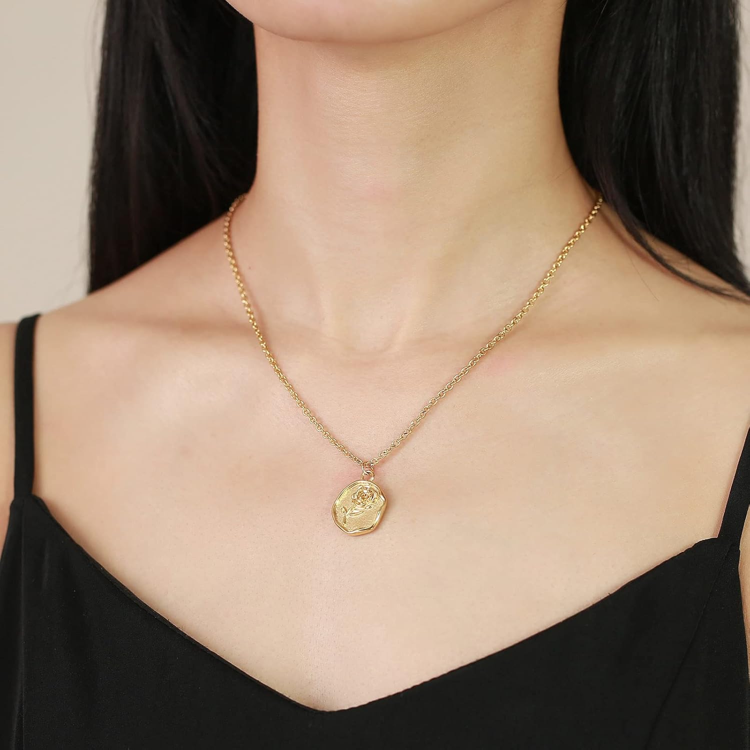 Deelfel] ネックレス レディース ゴールド 金属アレルギー対応 チタン  