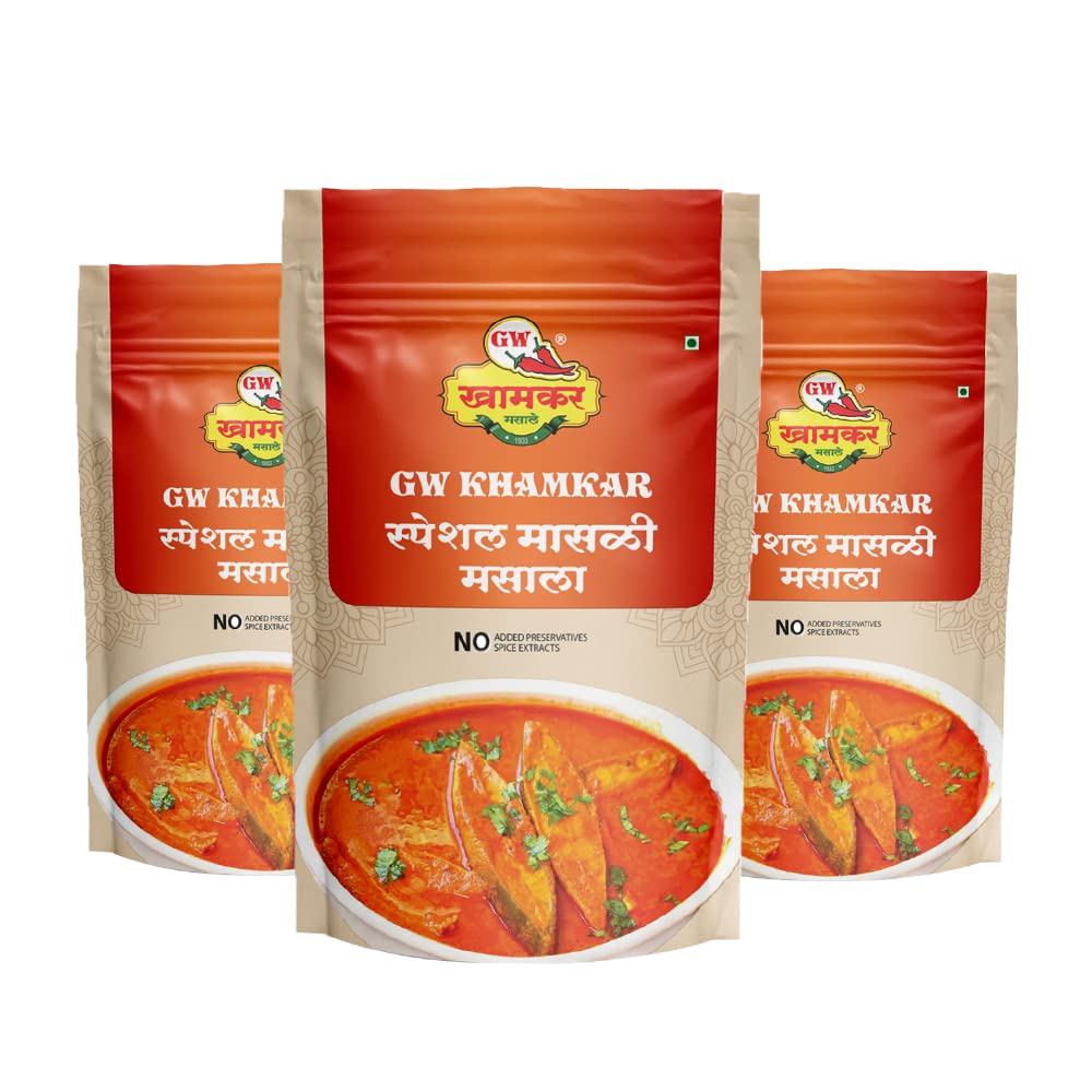 GW Khamkar Special Masali (Fish Curry/Fry) Masala/Powder/Spices, Rich Aromatic and Flavorful Blend of Spices, Zip Lock & Reusable Pack (185G Pack of 3) (B0BQM9SK7B) Amazon Price History, Amazon Price Tracker