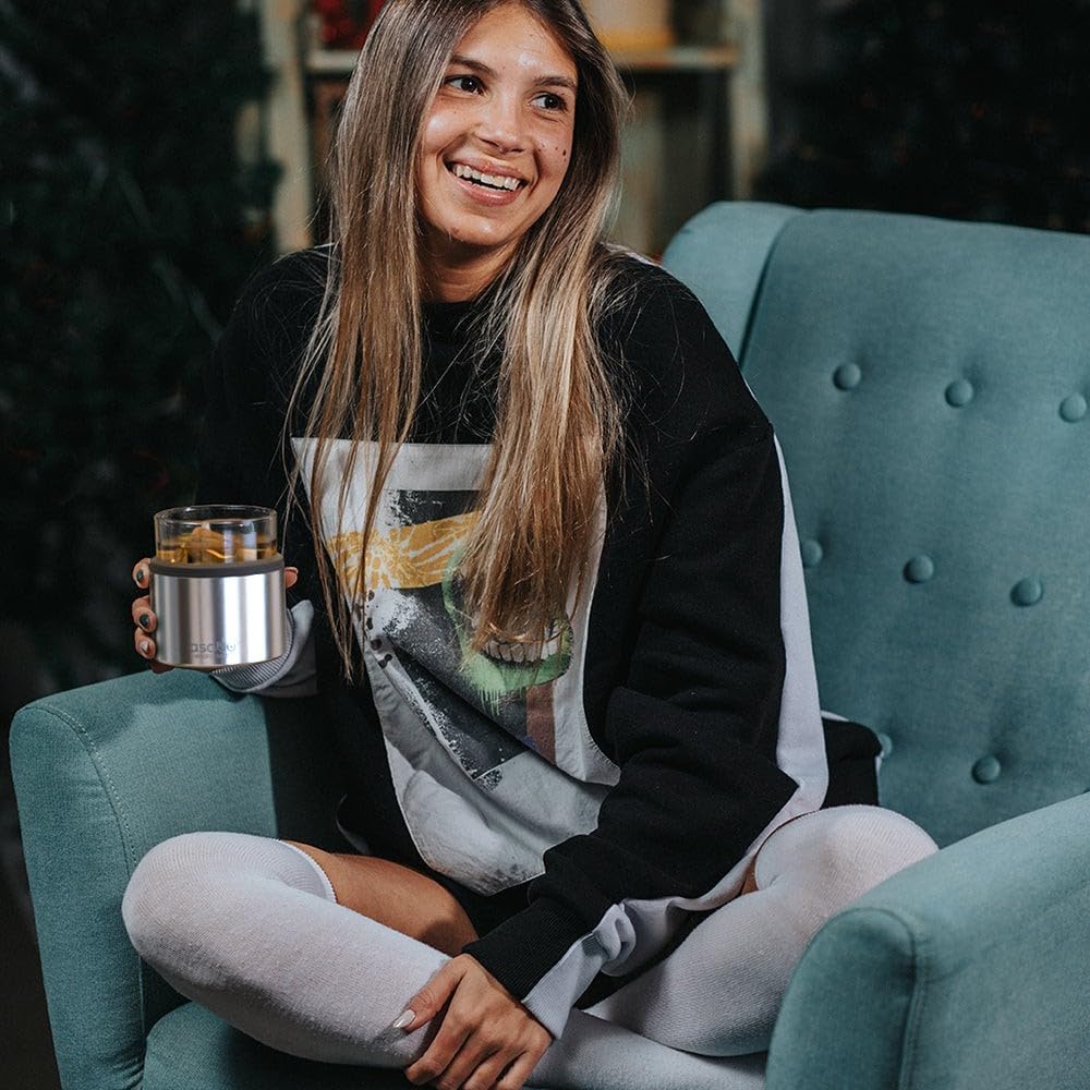 asobu Whiskey Sleeve Glass – Insulated Bourbon Tumbler with Premium Rocks Glass, BPA-Free, Double-Wall Stainless Steel, Keeps Drinks Cold Longer, 10.5oz - Image 2