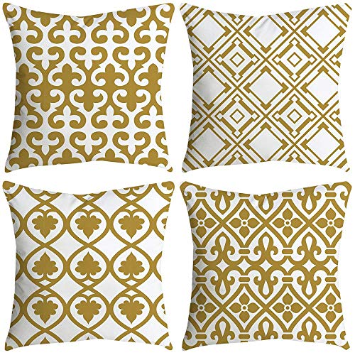 VJGOAL impresión de Moda hogar Decorativo Suave sofá cómodo Cojín Cuadrado Funda de Almohada 4 Piezas Conjunto(45_x_45_cm,Multicolor12)