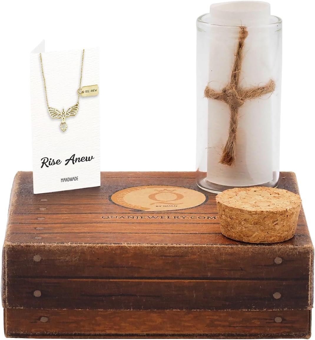 quan jewelry Phoenix Pendant Women Necklace, Bird Charm with Motivational Quote Card,Gift for Mom, Sister - Handmade - Image 8