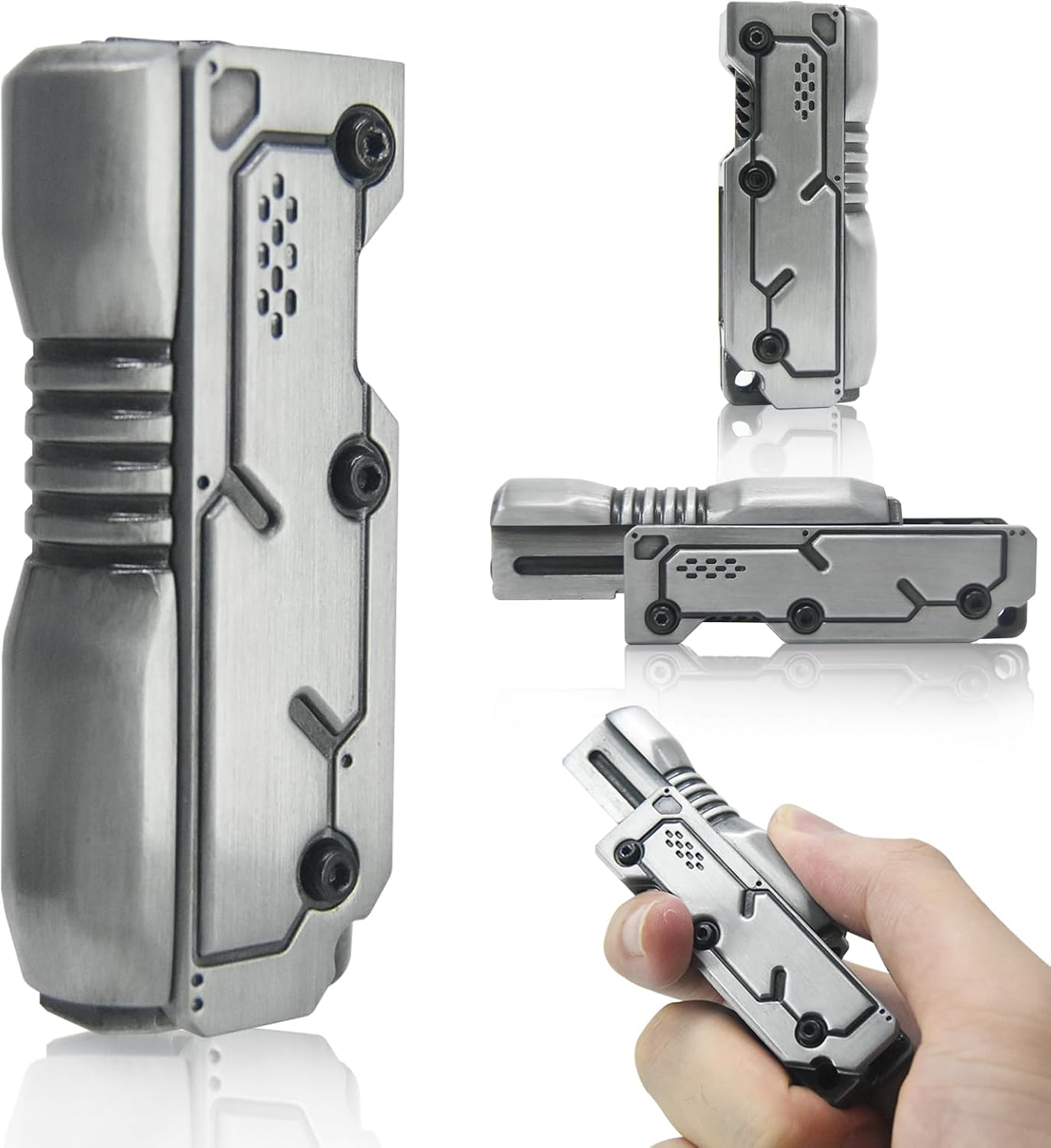 Product image of Machine Soul Fidget Slider - Metal Fidget Toys EDC Fidget Toy Stress Relief Toy for Adults, ADHD & Anxiety Relief, Men's Gadgets for Office, Home, and Travel (Silver)