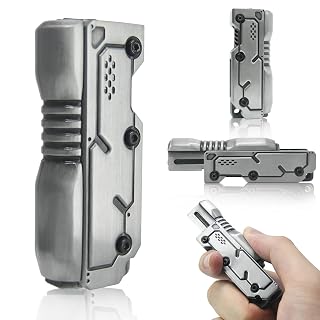 Machine Soul Fidget Slider - Metal Fidget Toys EDC Fidget Toy Stress Relief Toy for Adults, ADHD & Anxiety Relief, Men's Gadgets for Office, Home, and Travel (Silver) - Amazon product rated Grade A