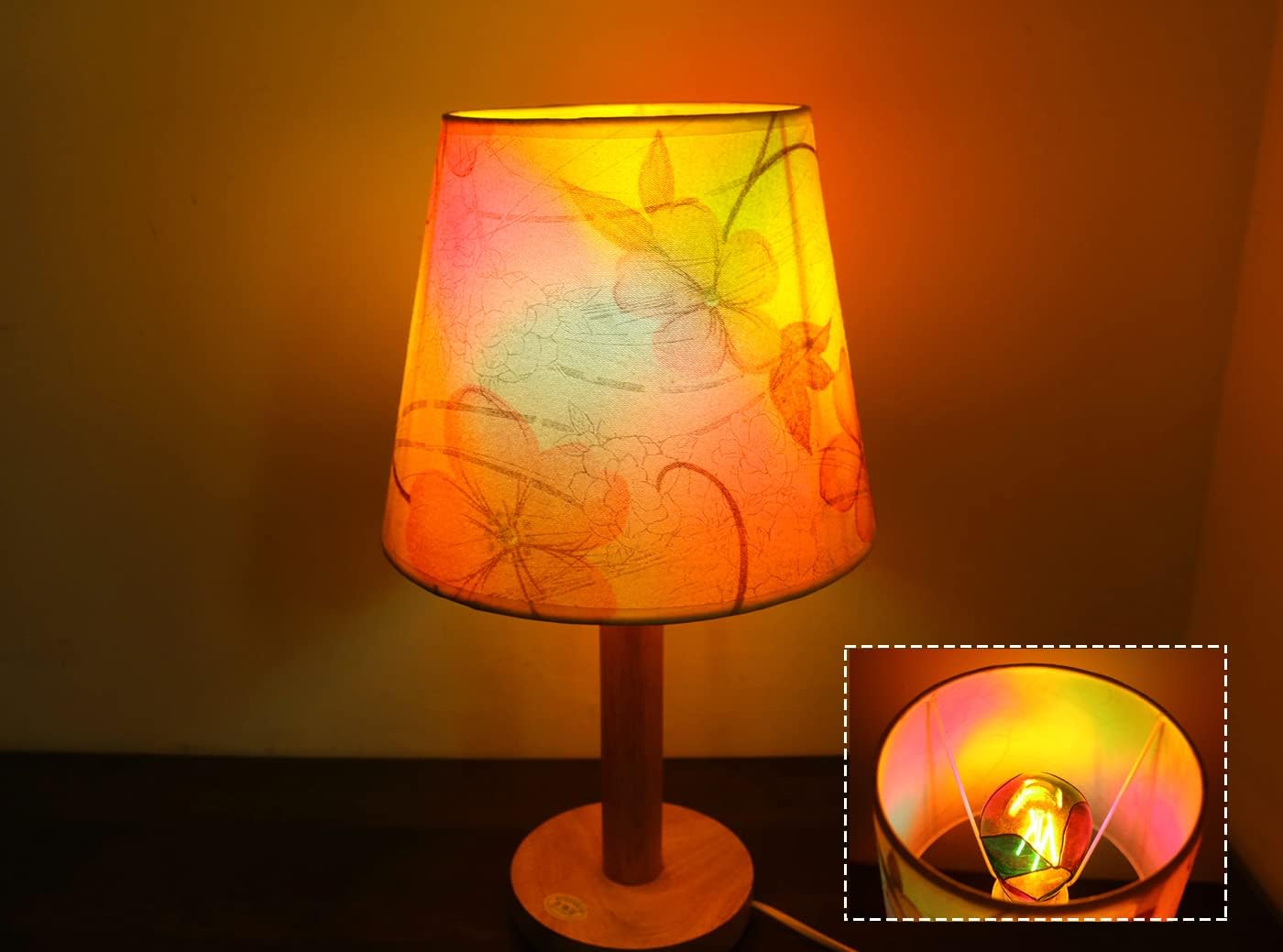 Dimmable Stained Glass LED Light Bulb 6W AC120V, 60W Halogen Bulb Equivalent, E26 ST64 Color LED Light Bulbs for Home Party,Festive Atmosphere,Home Lighting,Bedside Lamp,2 Pack
