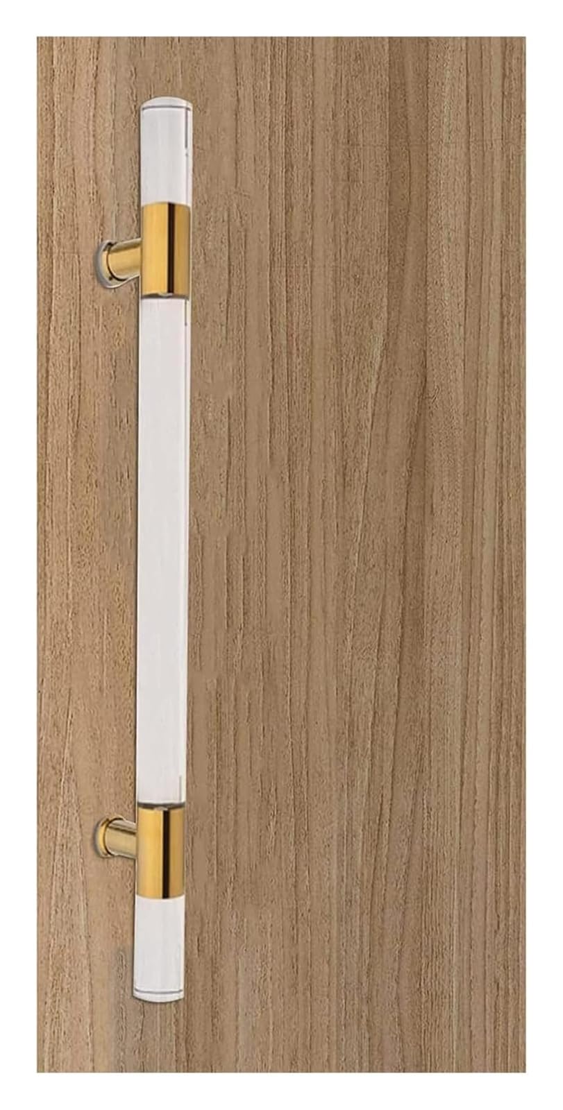 CWCQGH Push Pull Door Handle, Sliding Barn Door Handle, Clear Barn Door Handles and Pulls for Wooden Door, Garden Patio Garage Use,Gold-Length 100cm