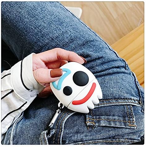 Forky AirPod Case Protective Cover Soft Silicone Shockproof for Apple AirPods 2 & 1, Toy Story 4 Forky Bag Pendant Decor Keychain Airpods Case