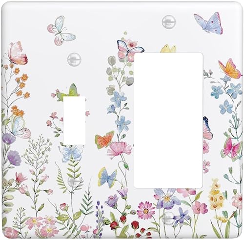 Miniatura 26 de Cubierta de Interruptor de Luz de Palanca de 1 Gang con Estampado de Bosque de Pinos Rústico Campestre, Cabaña Lodge Granero Bosque Forestal de