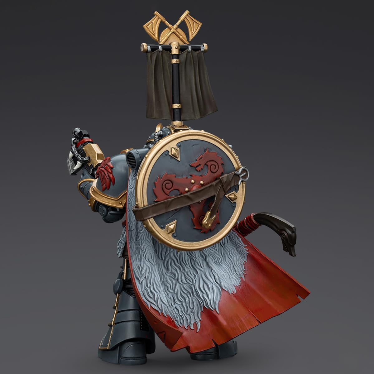 JOYTOY1/18 Warhammer 40,000 Action Figure Space WolvesLegion Praetor with Power Axe and Combat Shield Collection Model Birthday Gift