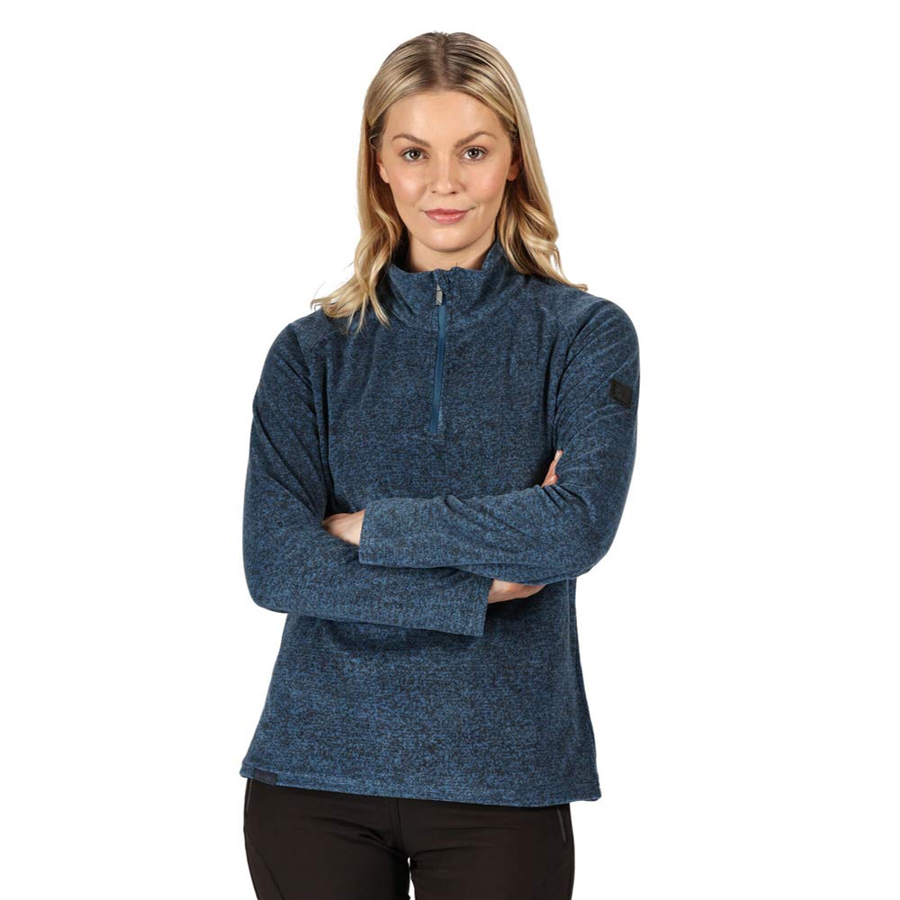 Regatta PIMLO Women's Velvet Fleece with 3/4 Zip Opening at Fleece, Blue Opal, FR: XXS (Manufacturer's Size: 8)