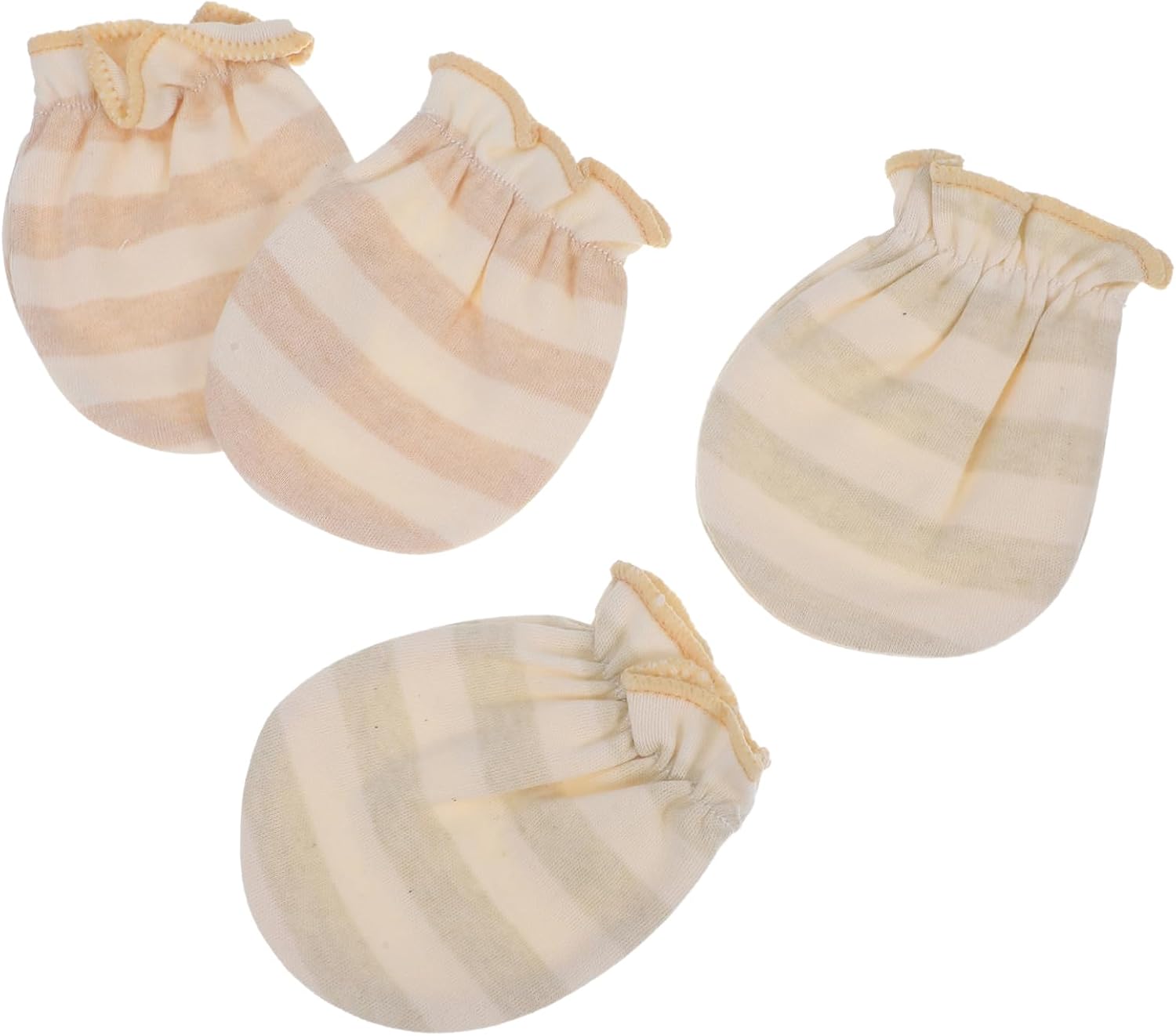 No Scratch Infant Cotton Mittens for Newborn Baby, 2 Pairs