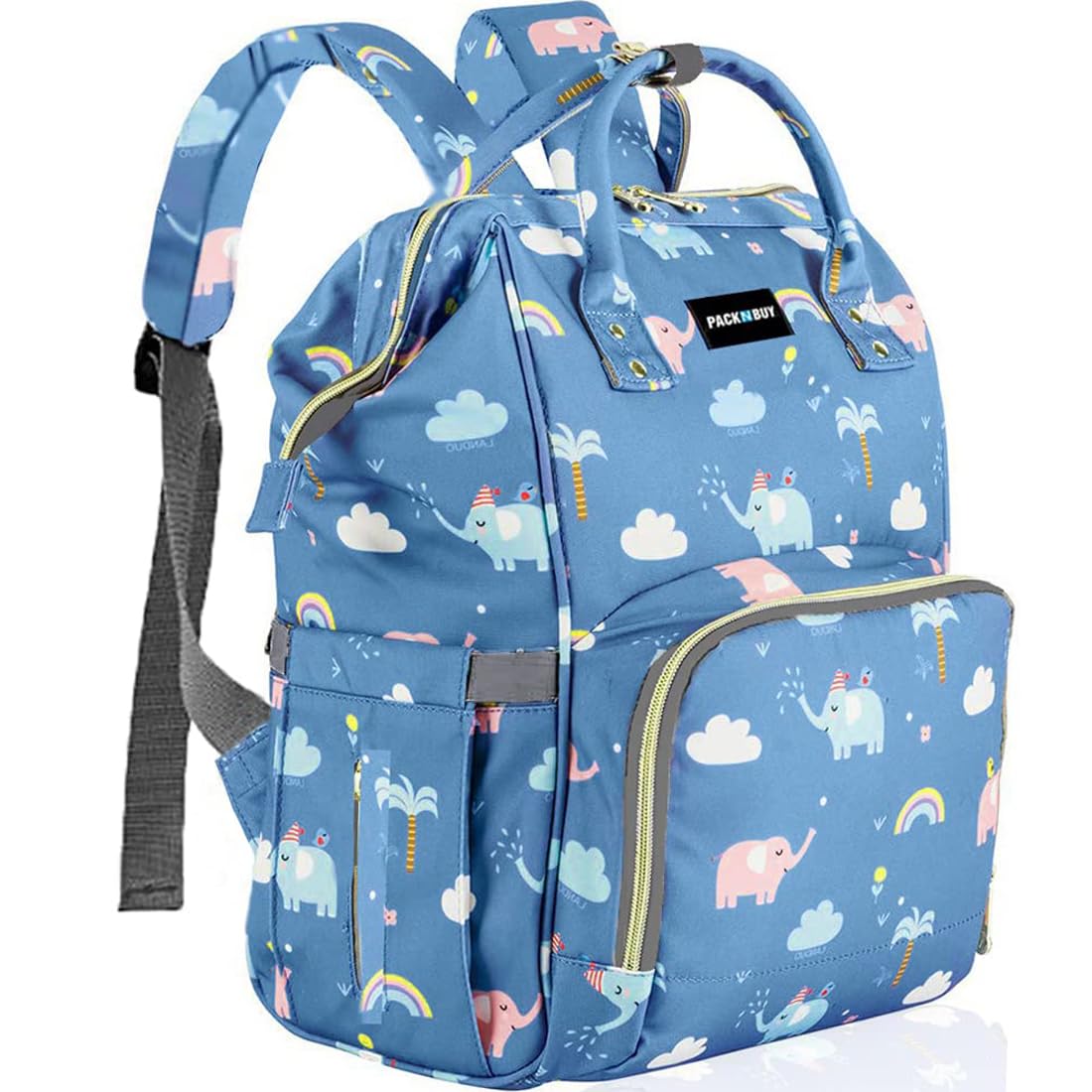 PACKNBUY Diaper Bag Stylish Spacious for Baby Mother Travel (Blue)-image-46