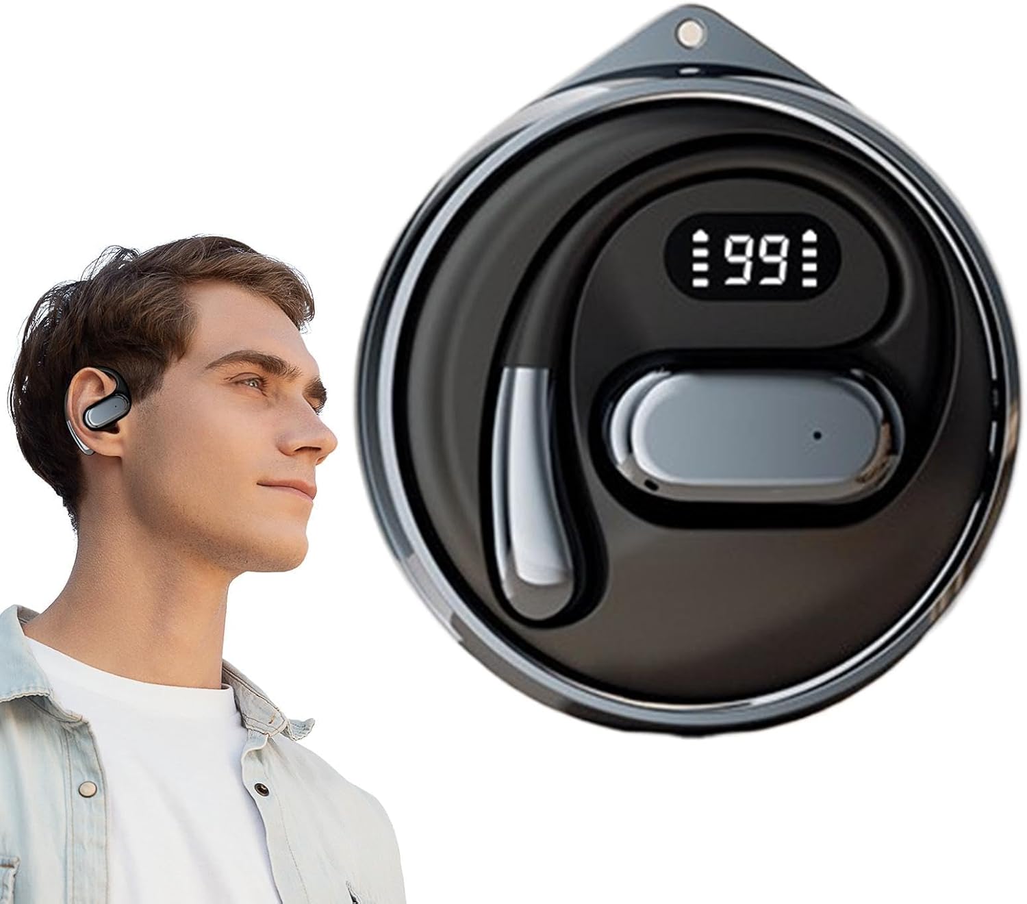 Language Translator Earphone in Real Time,Multi-Language Smart Translation Wireless Headset,AI Translation Headphones,Translator Earbuds,for Travel Business Learning