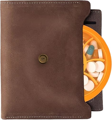 Vista 5 de INVODA Weekly Pill Organizer 7 Compartment Rotating Pill Box for Daily Medication & Vitamins - Portable Travel Pill Case Fish Oil Supplements 4 pzas