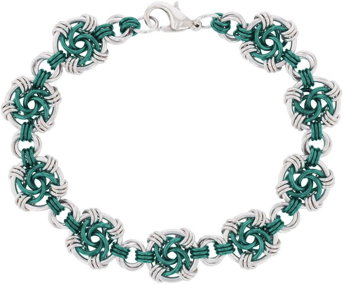 Myrtle Green Swirls Chain Maille Bracelet Kit