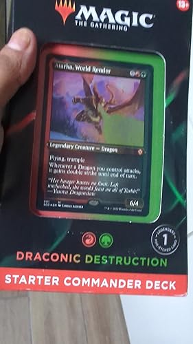 Magic The Gathering Magic: The Gathering Draconic Destruction Commander Deck  - Ready-to-Play Red-Green Dragon Deck For Beginners