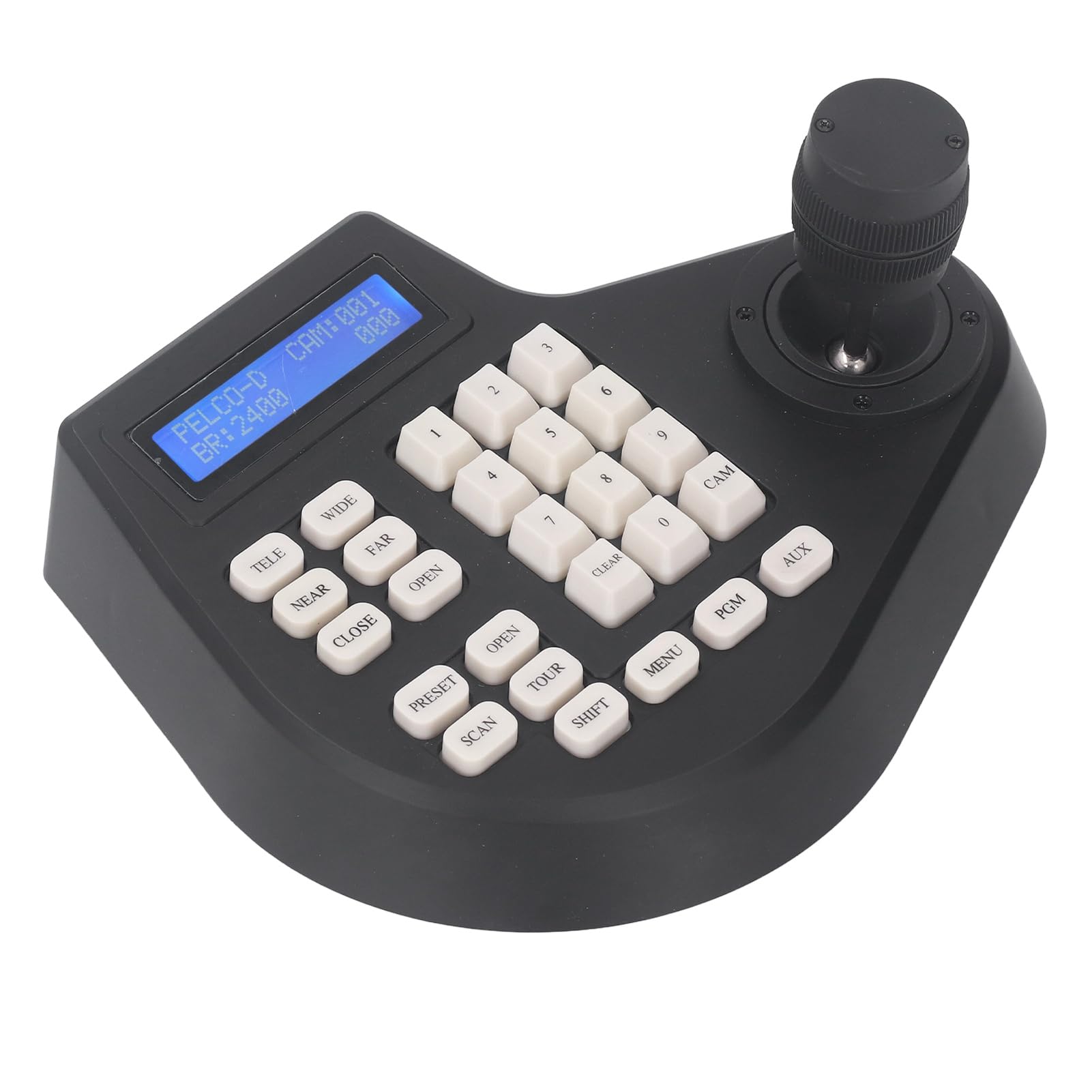 Yunseity Controller Joystick Telecamera PTZ, Tastiera Controller Telecamera Analogica PTZ con Joystick 2D, Bus per Videocamere PTZ Pan Tilt (Spina europea)