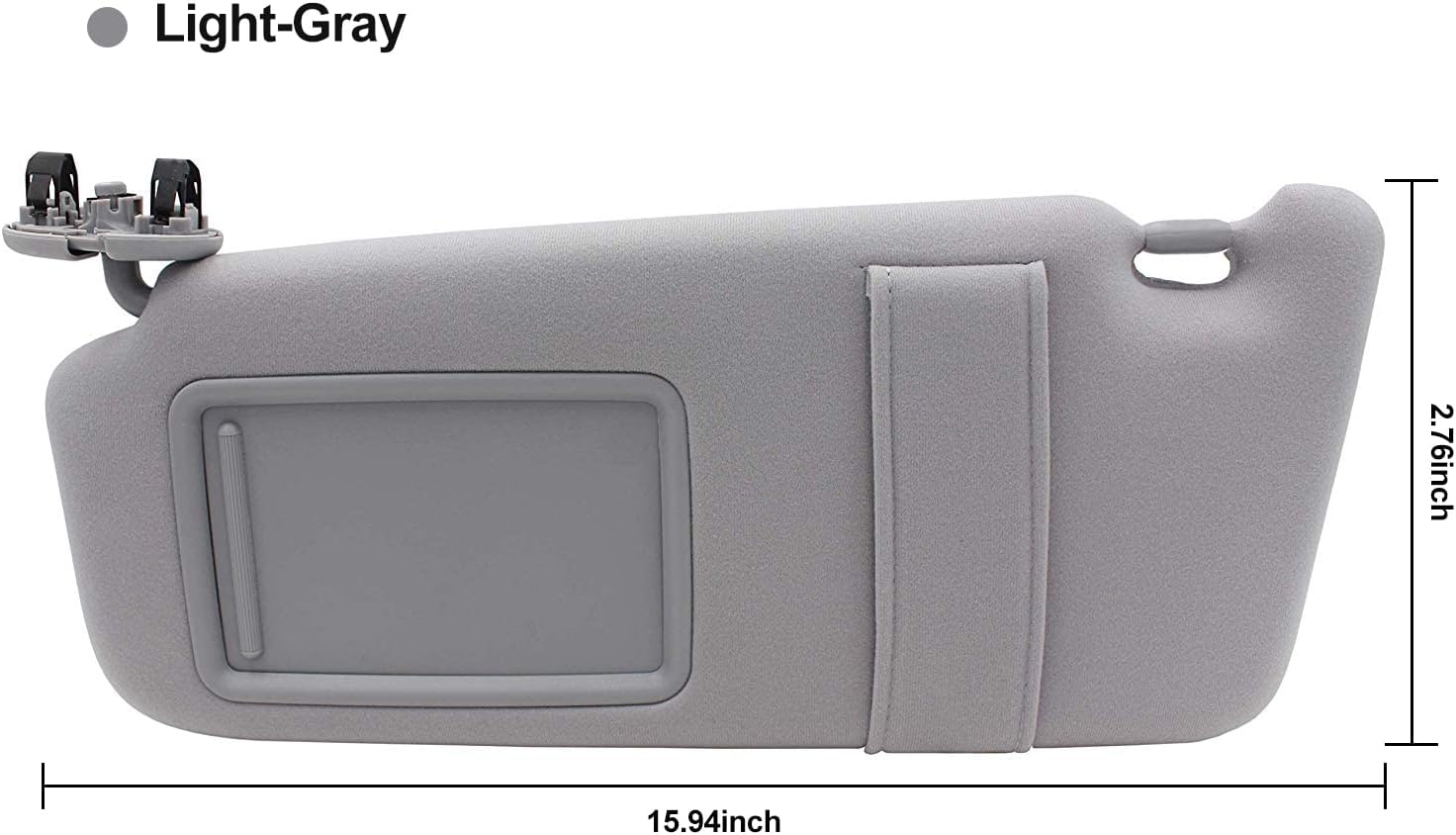 Left Driver Side Sun Visor replacement for 2007 2008 2009 2010 2011 Toyota Camry Part 74320-06780-B0,74320-33B81-B0,without Sunroof,Light-Gray