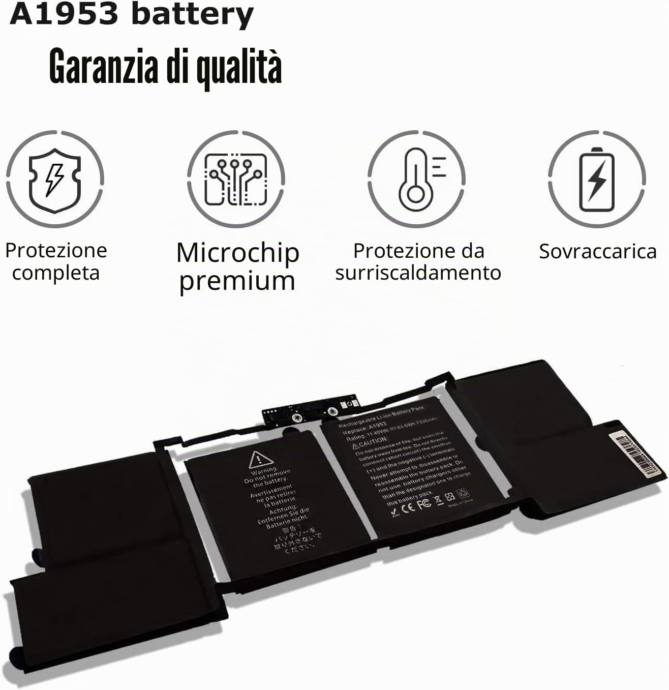 83.6Wh A1953 A1990 Batteria compatibile con MacBook Pro 15 inch