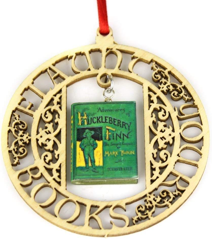 Huckleberry Finn Mark Twain Green Clay Mini Book Framed Ornament Home Wall Decoration Favor Trinket