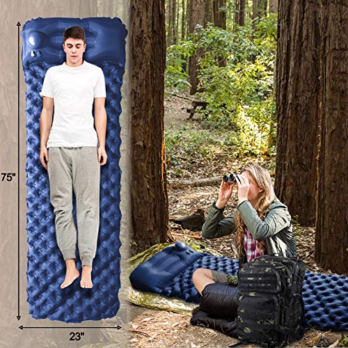 EMDMAK Camping Pad, Self Inflating Sleeping Pad with Pillow Lightweight Sleeping Mat for Backpacking, Hiking, Camping & Outdoor Activities - Thumbnail 2