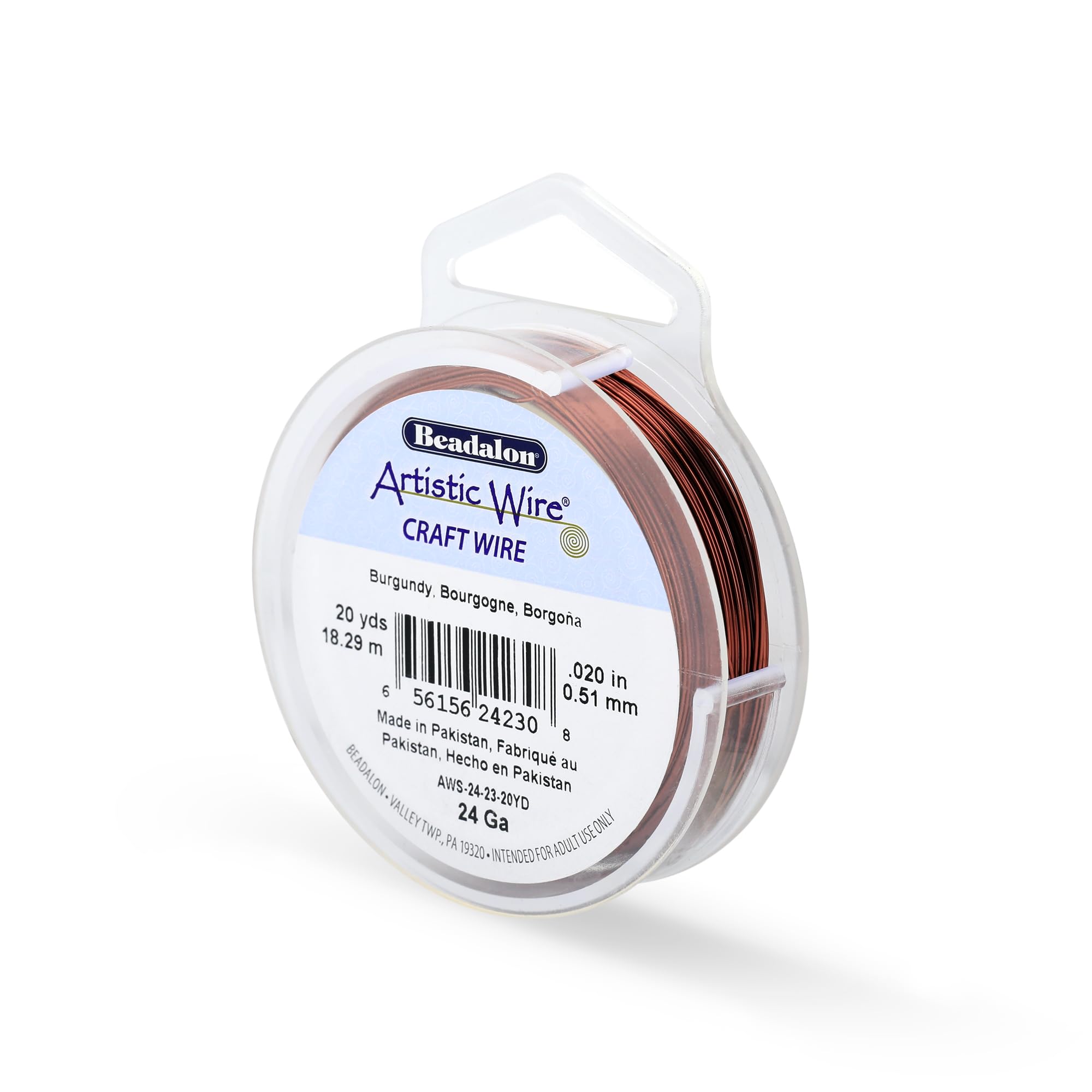 Beadalon 20-Yards Artistic 24-Gauge Wire, Burgundy โ image 1