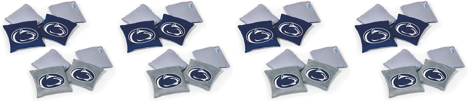 NCAA College Dual Sided Bean Bags by Wild Sports, 8 Count, Premium Toss Bags for Cornhole Set - Great for Tailgates, Outdoors, Backyard