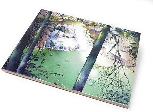 Waterfall Ceramic Tile Ithaca NY Finger Lakes Wall Art - Trivet 6" x 8" by Cheryl Chalmers