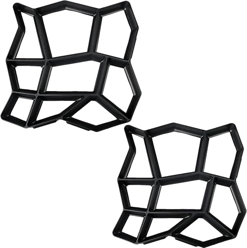 2 paquetes de moldes de losa de hormigón, molde para pavimento irregular, ladrillo para patio, losa de hormigón, camino, camino, marco, bricolaje,