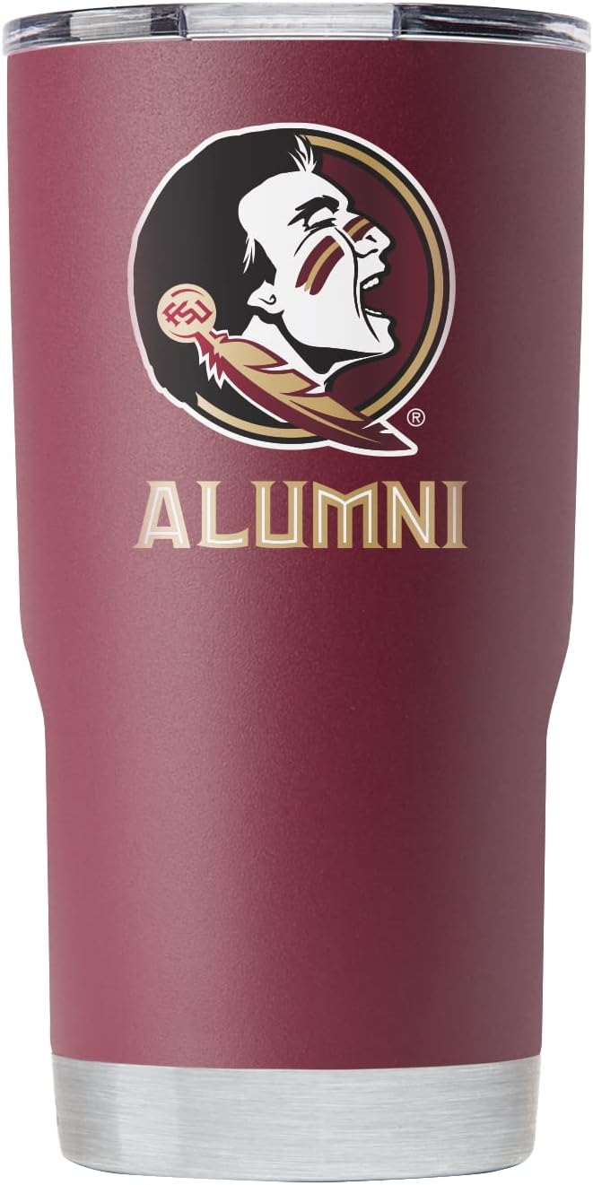 Gametime Sidekicks Florida State 20oz Maroon Tumbler - Officially Licensed, 18/8 Stainless Steel, Double-walled, Vacuum-insulated, UV LED Printed Logos, Sweatless, Stays Hot/Cold - "Alumni"