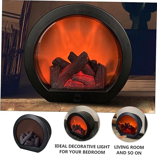 Miniatura 7 de Uonlytech Lámpara de viento de chimenea simulada LED Luz nocturna de imitación Chimenea LED Decoración de sala de estar Lámpara de mesa Lámpara de
